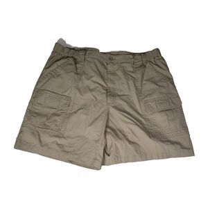 Savane Cargo Shorts Mens Sz 42 Tan Elastic Waist Hiking Pockets Outdoor Camping